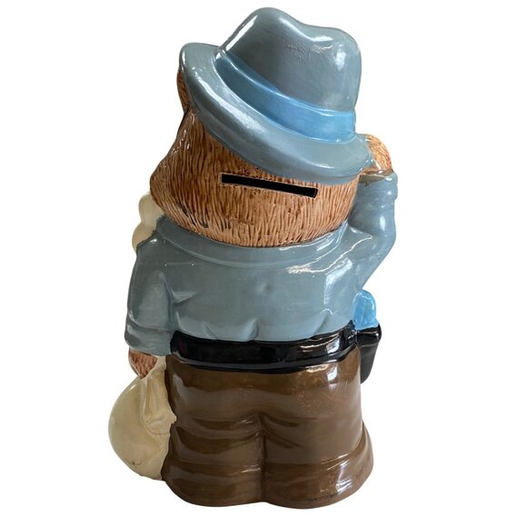Vintage Ceramic Bandit Bear Piggy Bank - Picture 3 of 6